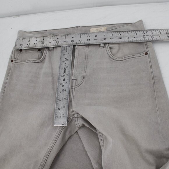 All Saints Jeans Men 34 L31 Slim Fit Cigarette Button Fly Mid Rise Stretch Denim - Picture 5 of 13